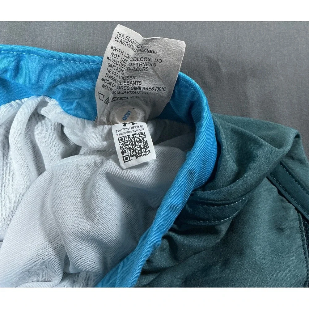 Under Armour Womens Fly By HeatGear Running Shorts Teal Blue Small Loose Fit